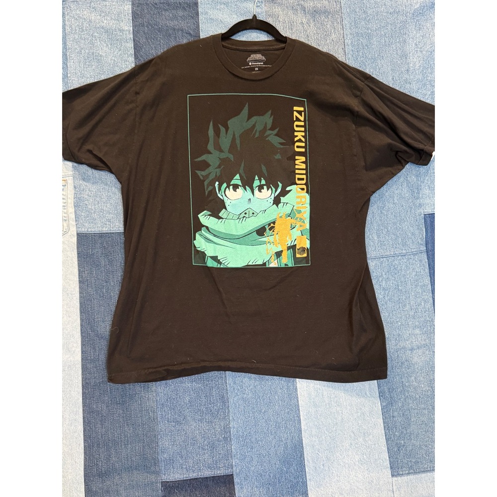 My Hero Academia‎ Izuku Midoriya Deku Black Graphic T-Shirt Mens 2X Crunchyroll